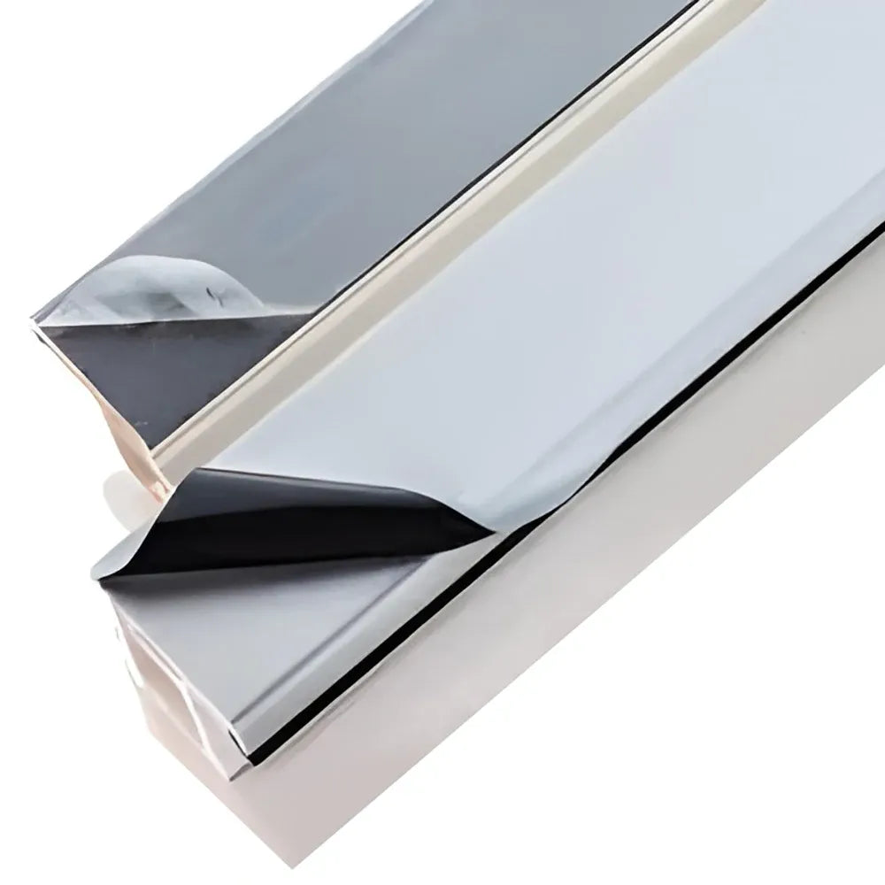 Rolled window protective tape with black inner side and white outer layer