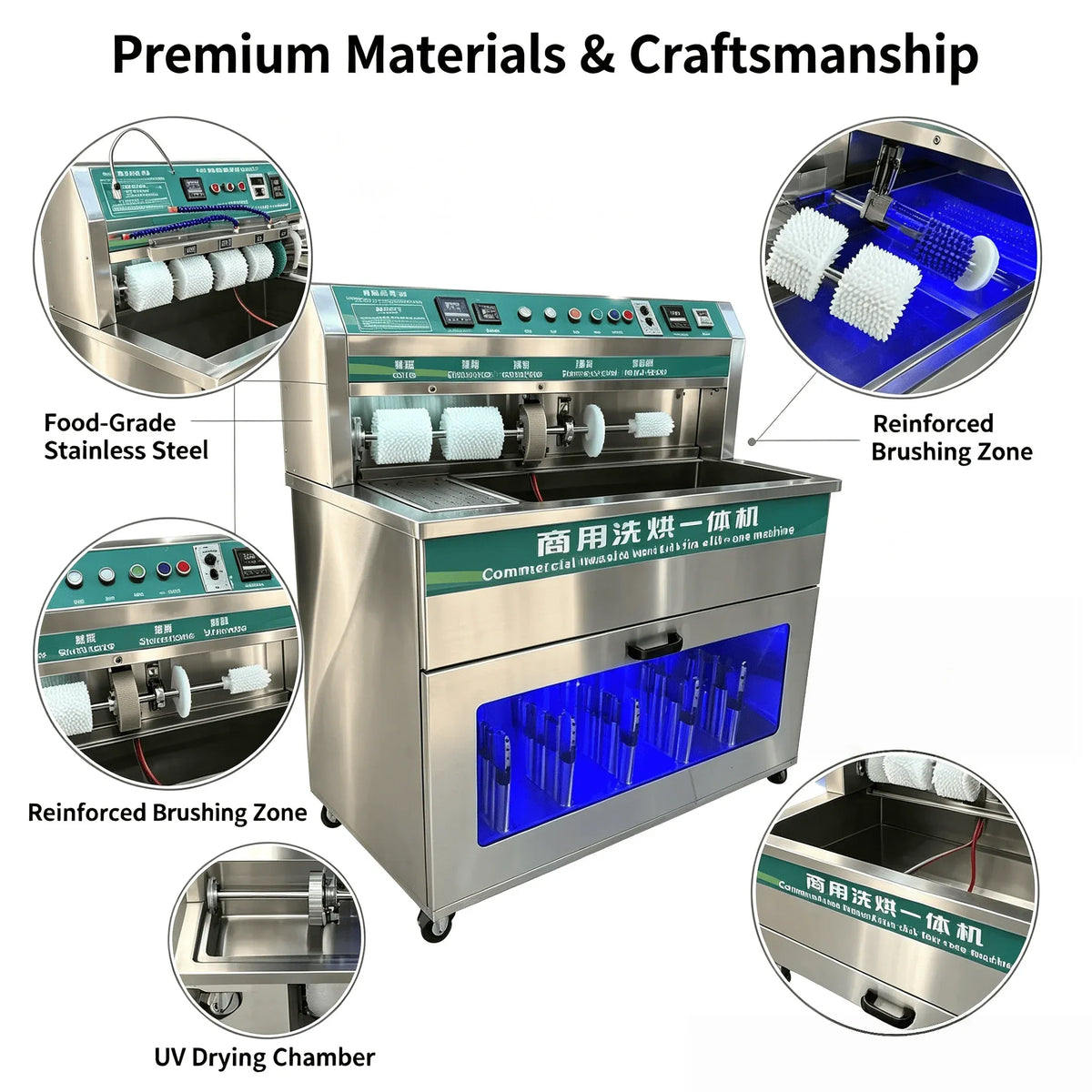 Commercial Shoe Washing Machine with Stainless Steel Construction