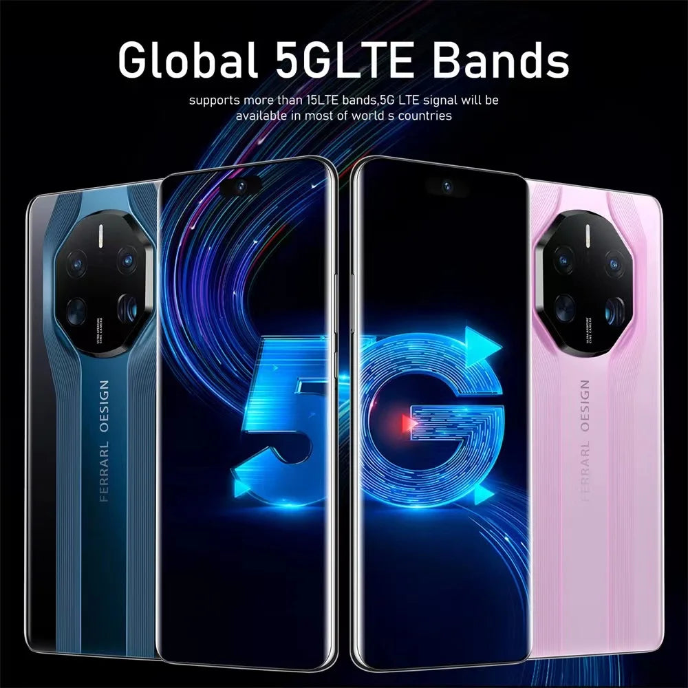 2022 Hot Selling Mate 40 Pro+ Mate 50 12GB+512GB 7.3 Inch Full Display Deca Core CPU Android 10.0 Mobile Cell Smart Phone 3G 4G - Tidesmit
