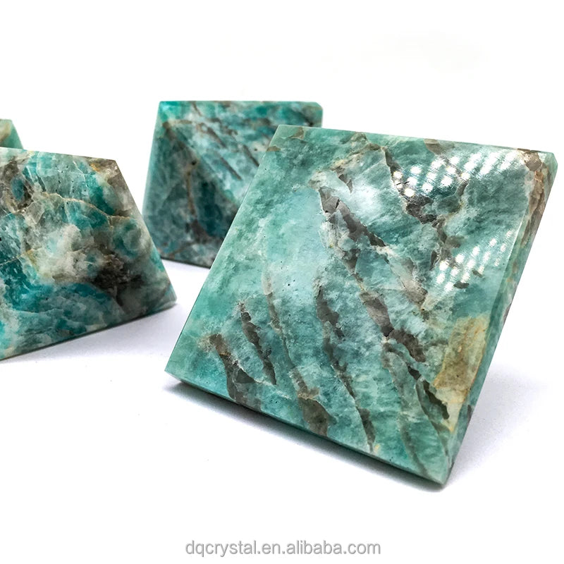 Wholesale Natural Healing Amazonite Pyramid Green Crystal Egypt Pyramid Paperweight for Decoration and Gifts