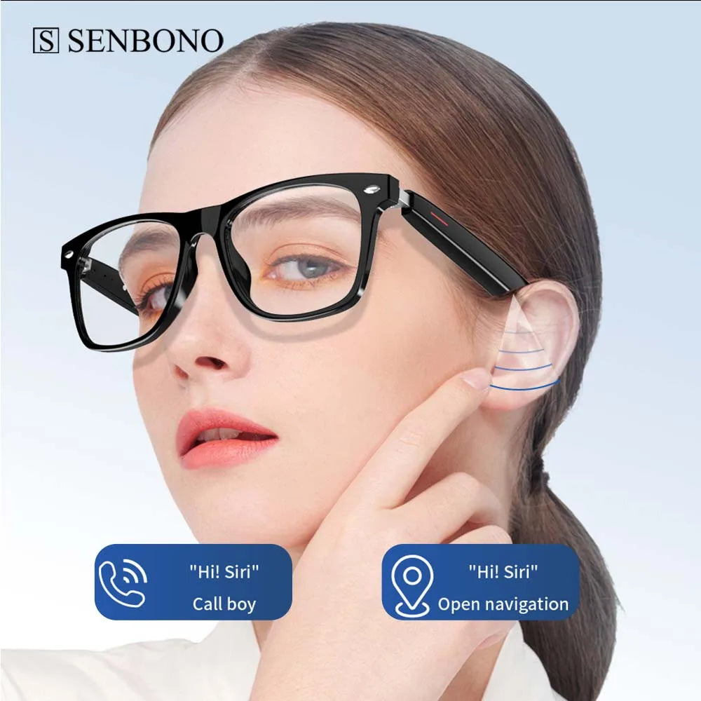 SENBONO Smart Glasses E13 Wireless BT 5.0 Sunglasses Outdoor Smart Sport Hands-Free Call Music Headphone Anti-Blue Eyeglasses Tidesmit