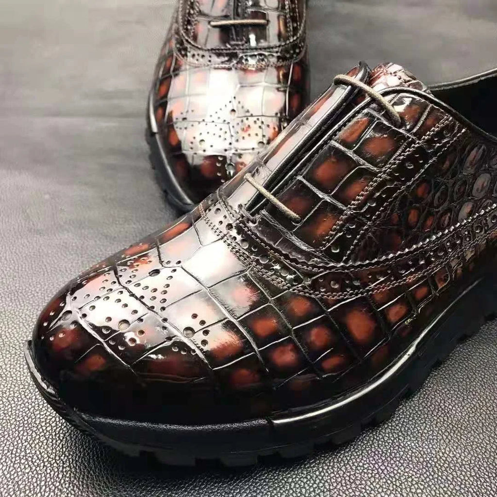 Goodyear New Arrival Sport Shoes Men Sneaker Luxury Genuine Alligator Leather Walking Style Shoes Man Luxury crocodile Shoes Men