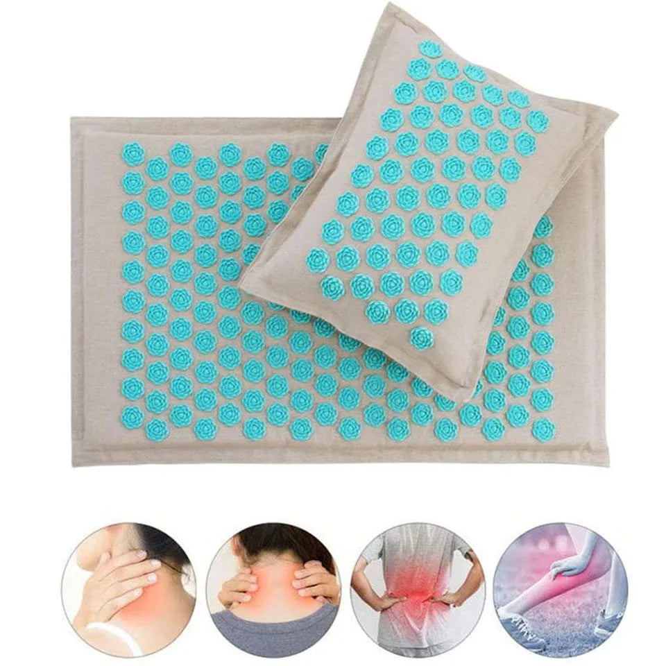 74*44cm Nature Linen Coconut Palm Massage Yoga Mat with Bag Lotus Spike Acupressure Mat Cushion Massage Accupuncture Pad