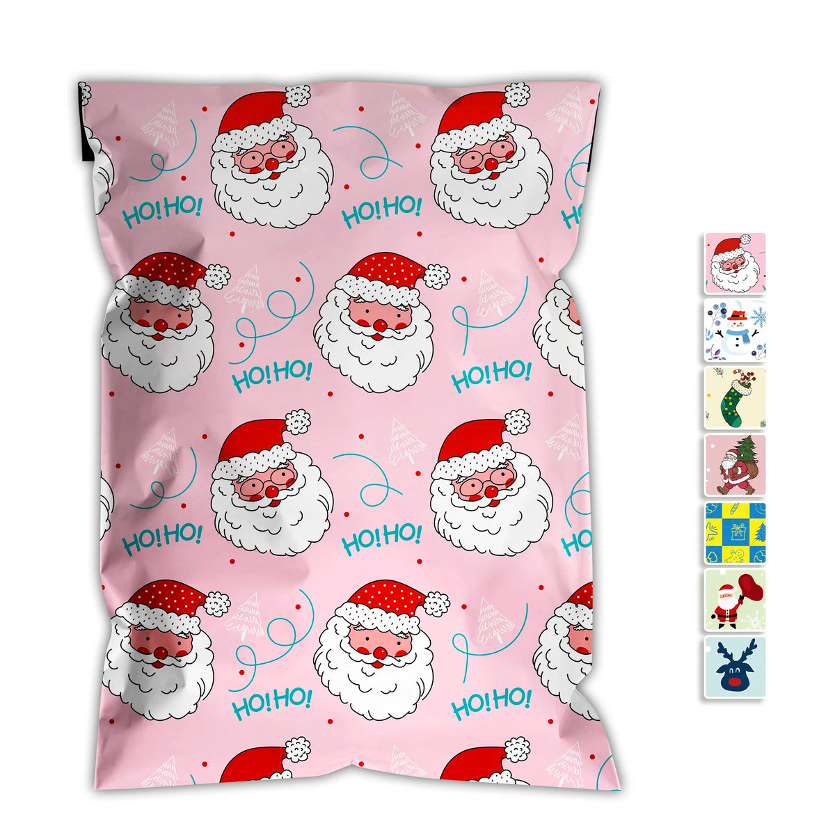 Christmas Snowman Printed Poly 1.5 Mil Thick Waterproof Tear-Resistant Self-Sealing Shipping Bags