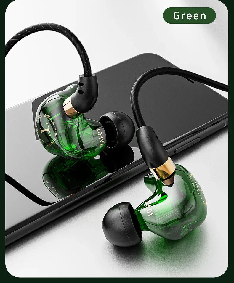 Tidesmit Wired Headphones with Dual Drivers and Bass Stereo - 1 Pair Tidesmit