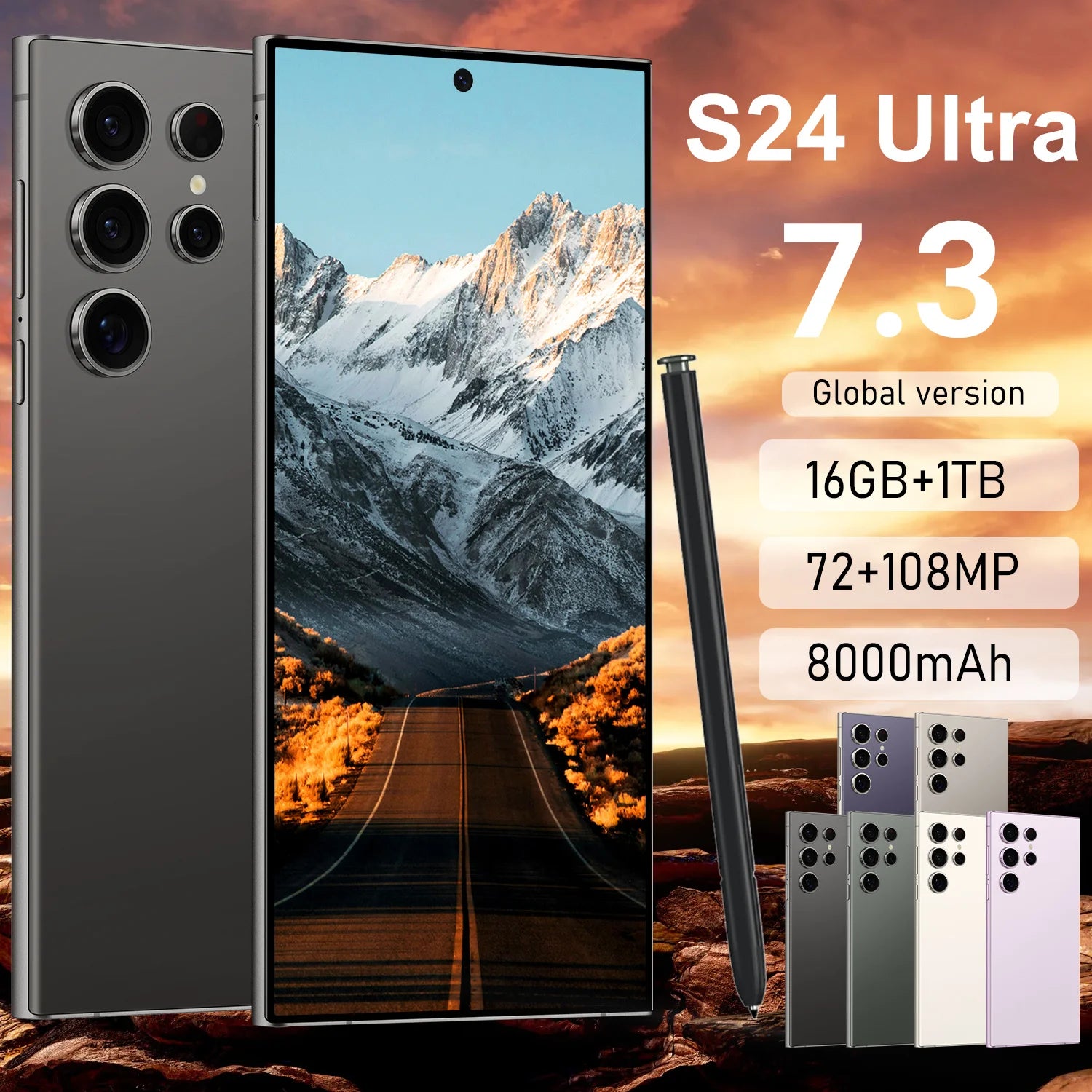 Original Samsung S24 Ultra 5G smartphone with 16GB RAM 1TB storage 108MP camera and 120Hz display, fourth gallery view
