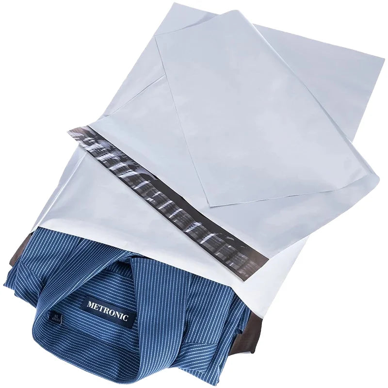100pcs Durable 14.5x19 White Poly Mailers Self-Adhesive Waterproof Tear-Proof Shipping Bags Mailing Envelopes and Postal Bags
