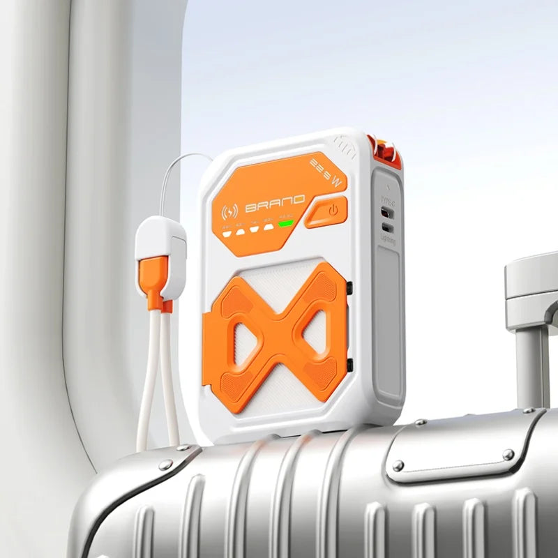 Power bank charger-Travel Plug With Power Bank Capsule for Travel Portable Charger Power Bank With Built-In Cables and Travel Keychain Tidesmit