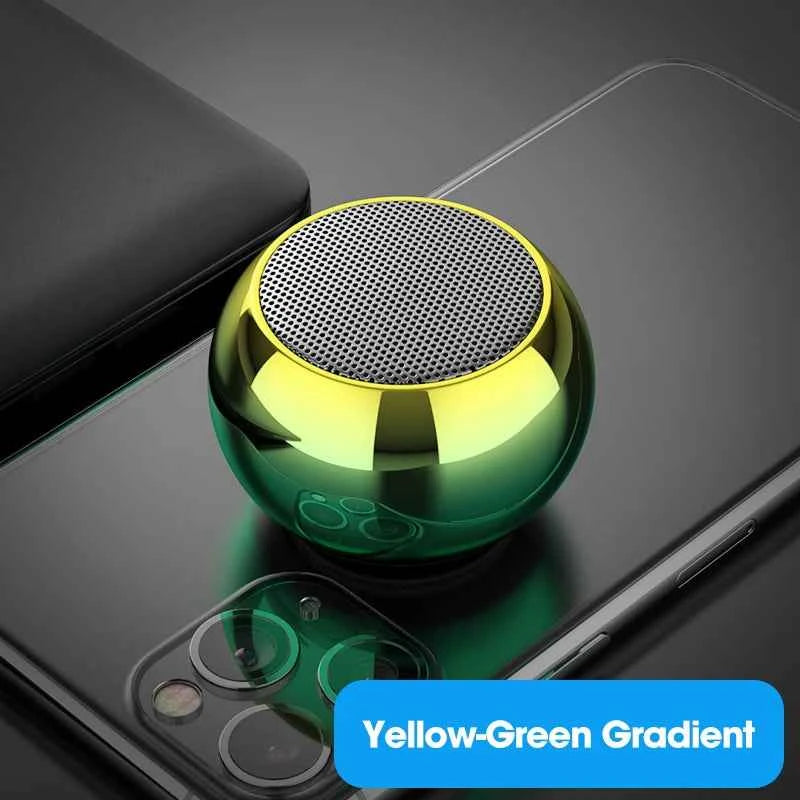 Hot Selling M3 Tws Super Mini Speaker Colorful Outdoor Portable 3D Round Small Loud Bass Wireless Bt Speaker Yellow-green gradient My Store