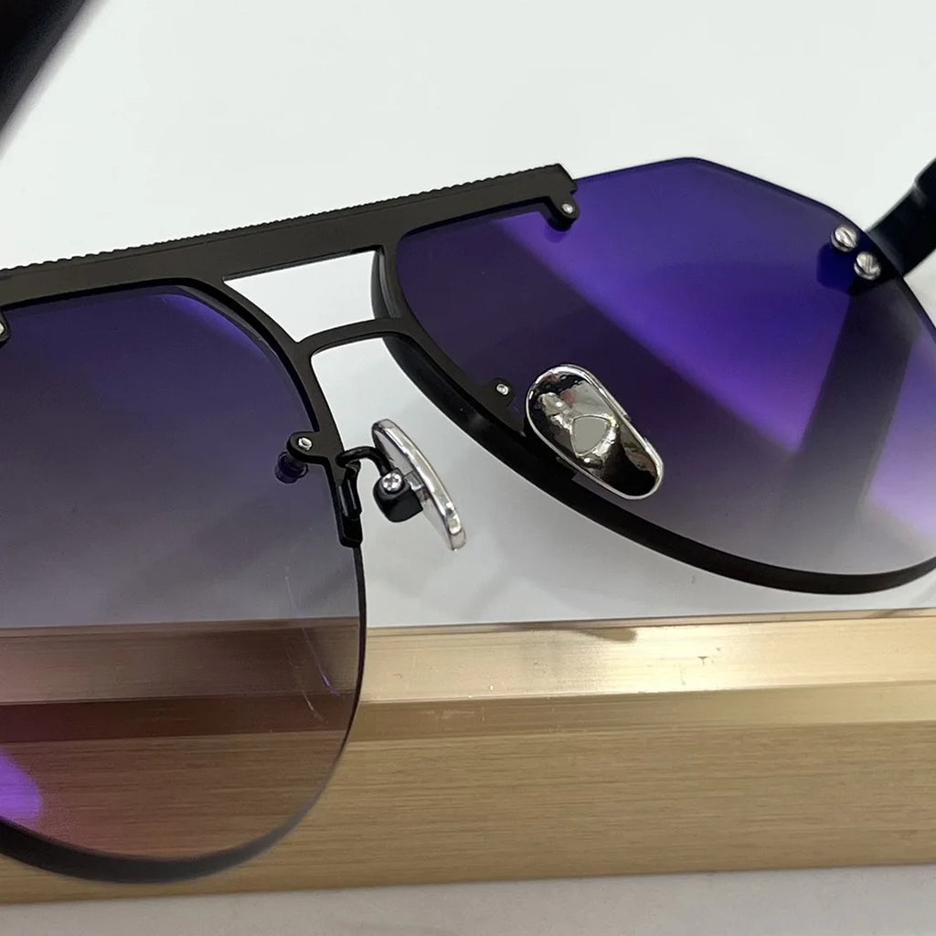 BIZSTER Luxury Frameless Fashion Toad Shaped Sunglasses UV400 Optical Casual Unisex Outdoor Use Model 6024