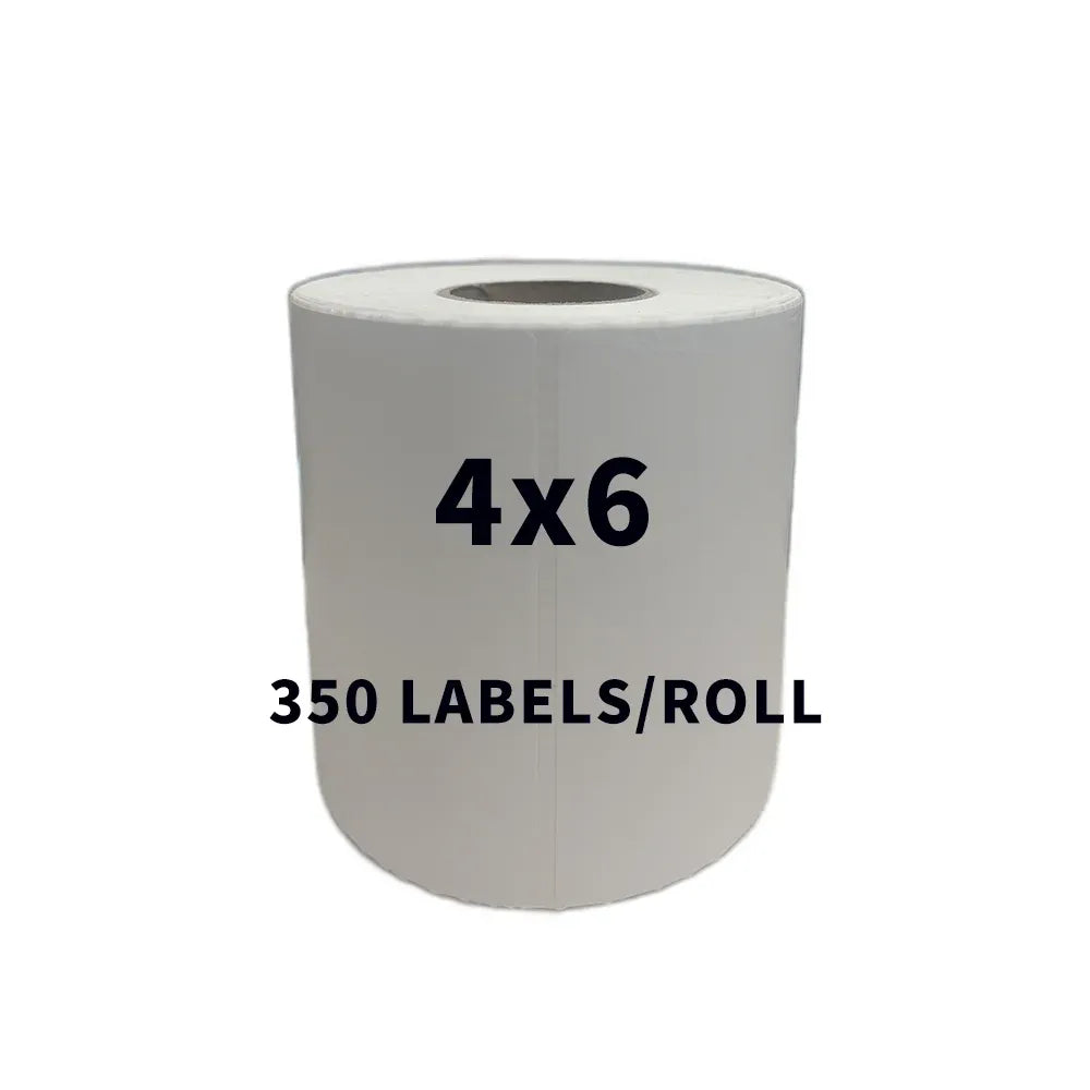 White 4x6 thermal sticker label roll, 350 labels/roll