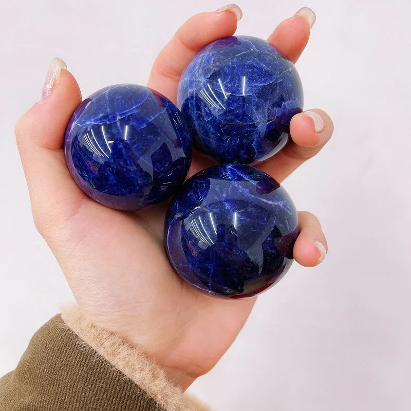Wholesale Natural Gemstone Crystal Sphere Blue Sodalite Sphere by Hand Healing Crystals Agate Hot Selling