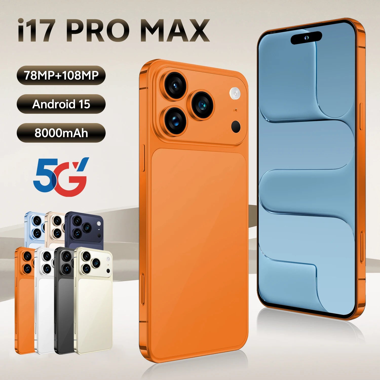 4G Smartphone 7.3 Inch AMOLED 1TB Storage - Tidesmit Essential Series Orange 16g 1TB Tidesmit