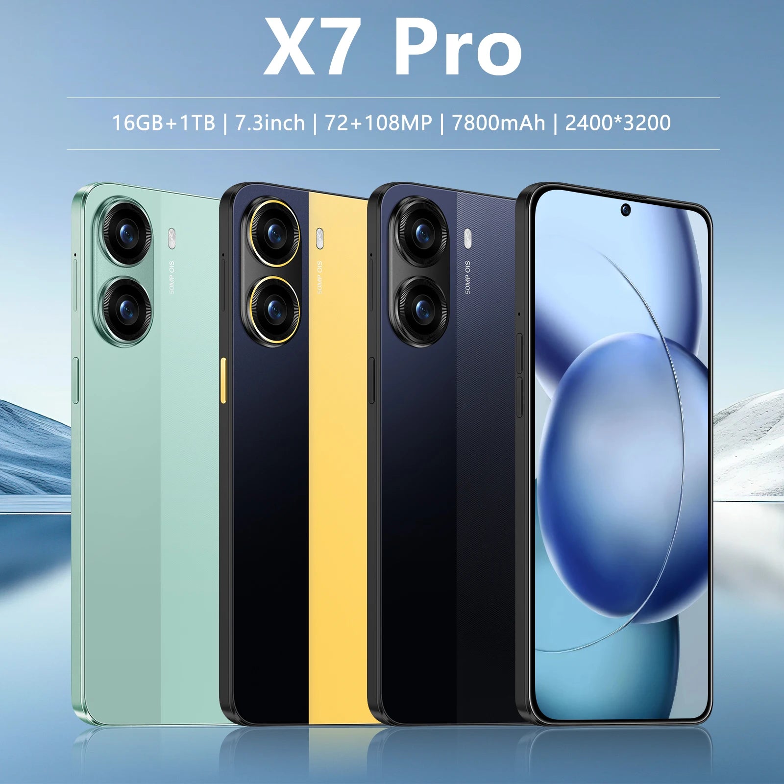 Tidesmit 5G Smartphone, 1TB Storage, 16GB RAM, 7.3 Inch AMOLED Display Tidesmit