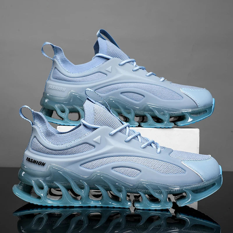 Custom Logo Men Fashion Sneakers Height Increasing Fly Knitting Blade Running Trainers Sneakers Walking Sports Men Shoes