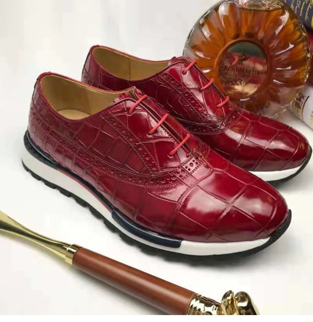 New Arrivals Men's Casual Shoes Luxury Brand Shoes Men Customize Pure crocodile Genuine Leather Fashion Sneakers for Men