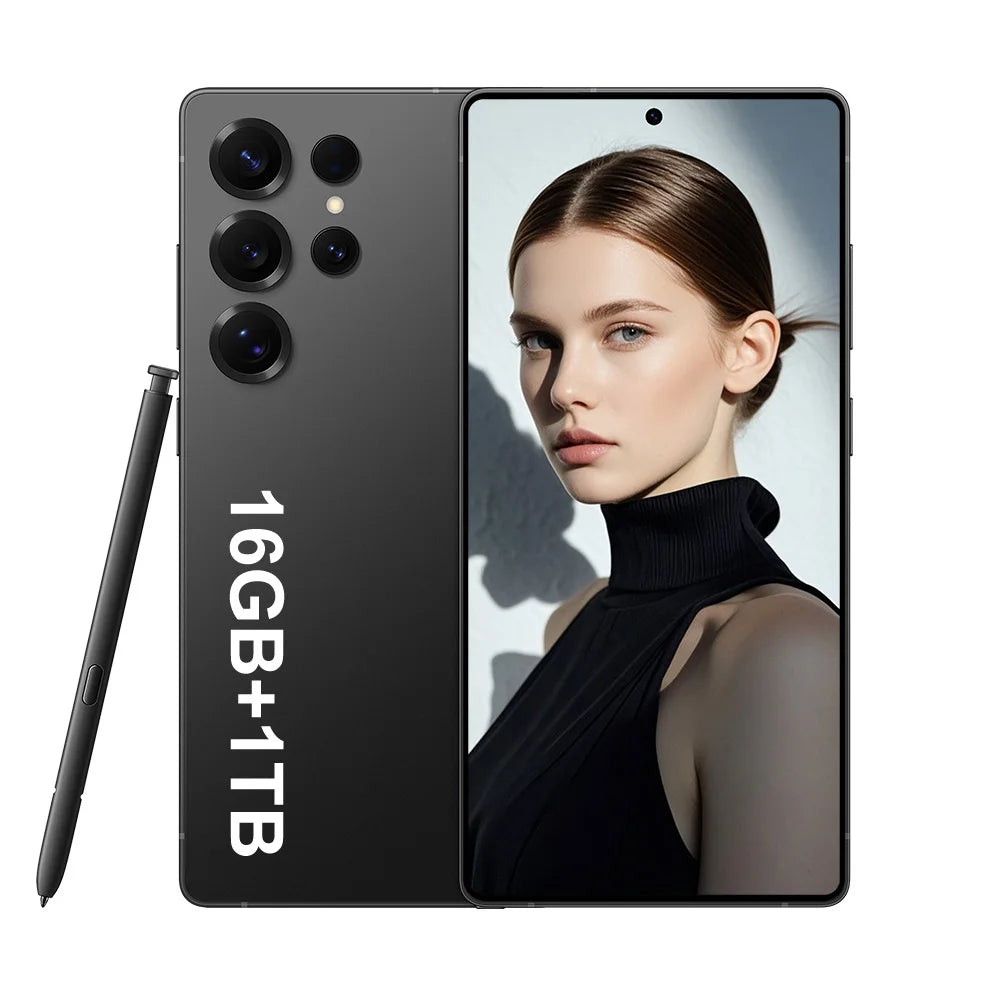 Tidesmit 5G Smartphone, 7.3 Inch AMOLED Display, 16GB RAM, 1TB Storage Black 16g 1TB Tidesmit