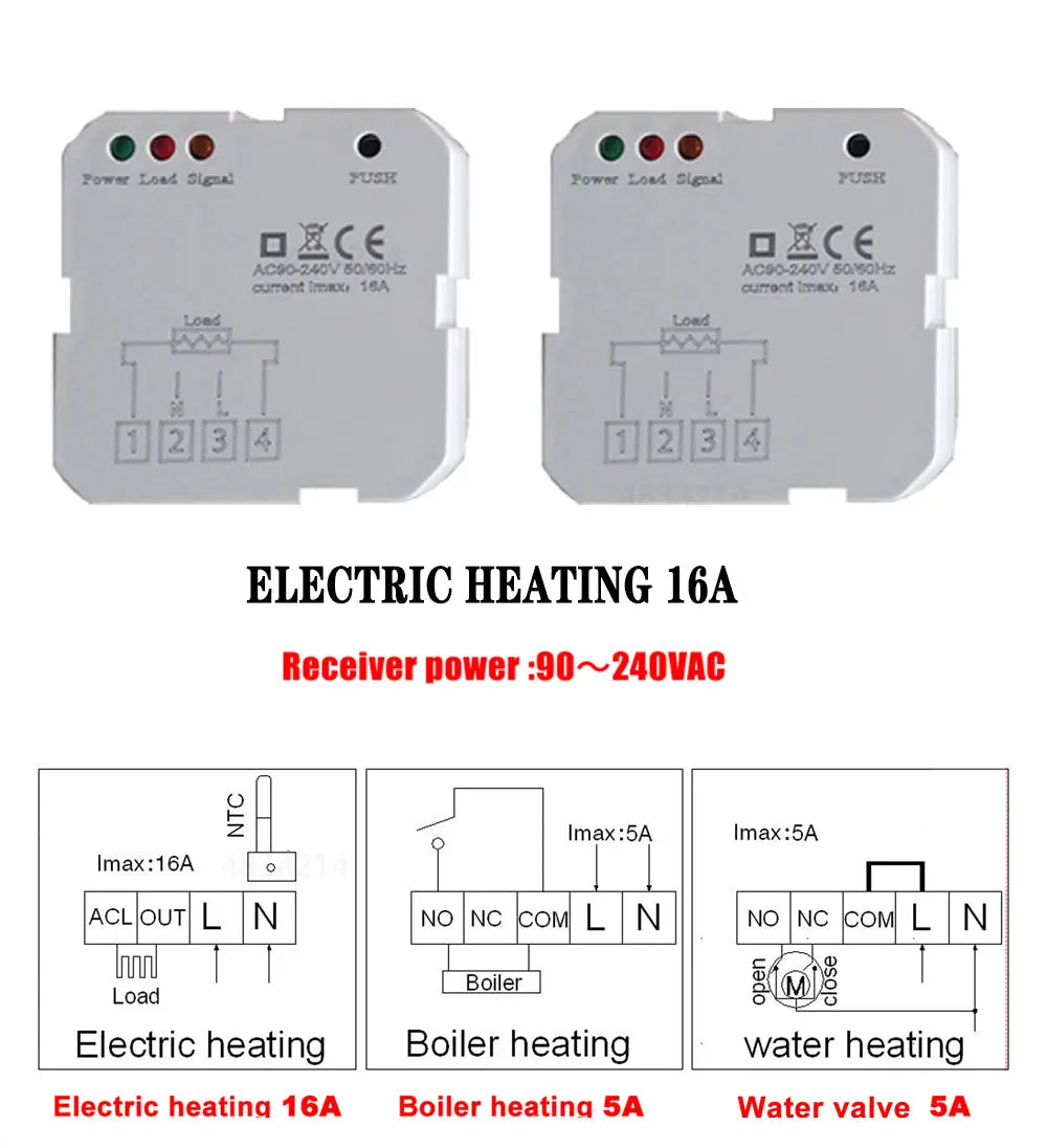 Wireless WIFI RF Thermostat 6 Sub-Chamber Hub Controller Central for Heat Mat/Underfloor Heating/Thermostatic Valves/Gas Boiler