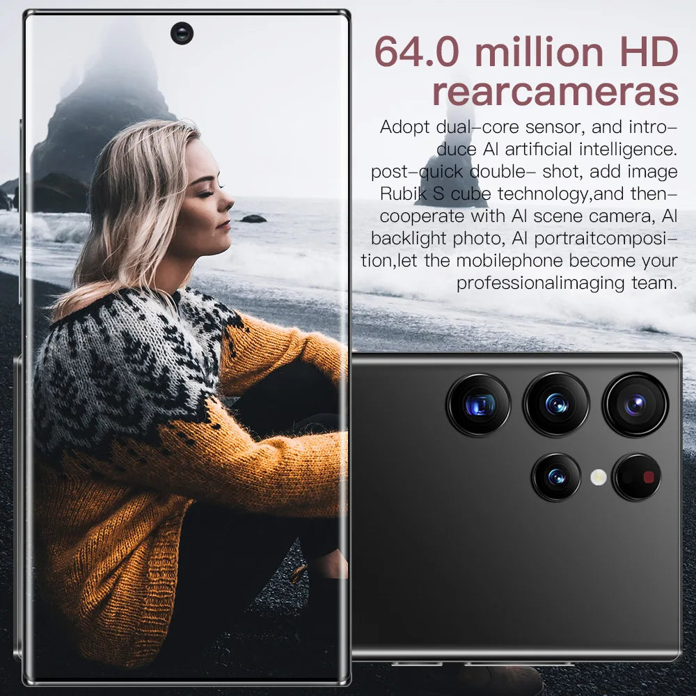 SVm Sun S23 Ultra Android Smart Phone High Quality 8+256GB HD Screen Resolution LTE and CDMA Cellular in French and Spanish - Tidesmit