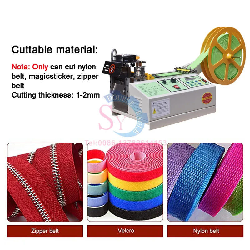 Automatic Cold and Hot Computer Magic Tape and Shoelace Cutting Machine/Small Hook and Loop Fasteners Ribbon Elastic Belt Cutter