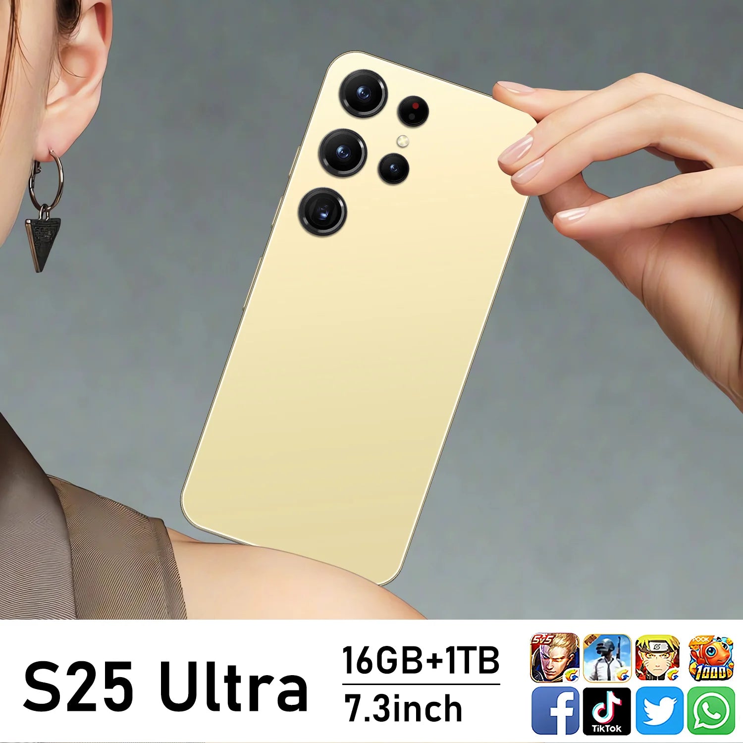 S25 Ultra 1TB 16GB RAM Android 15 smartphone featuring 7.3 inch 120Hz display and 108MP camera, gallery view 10