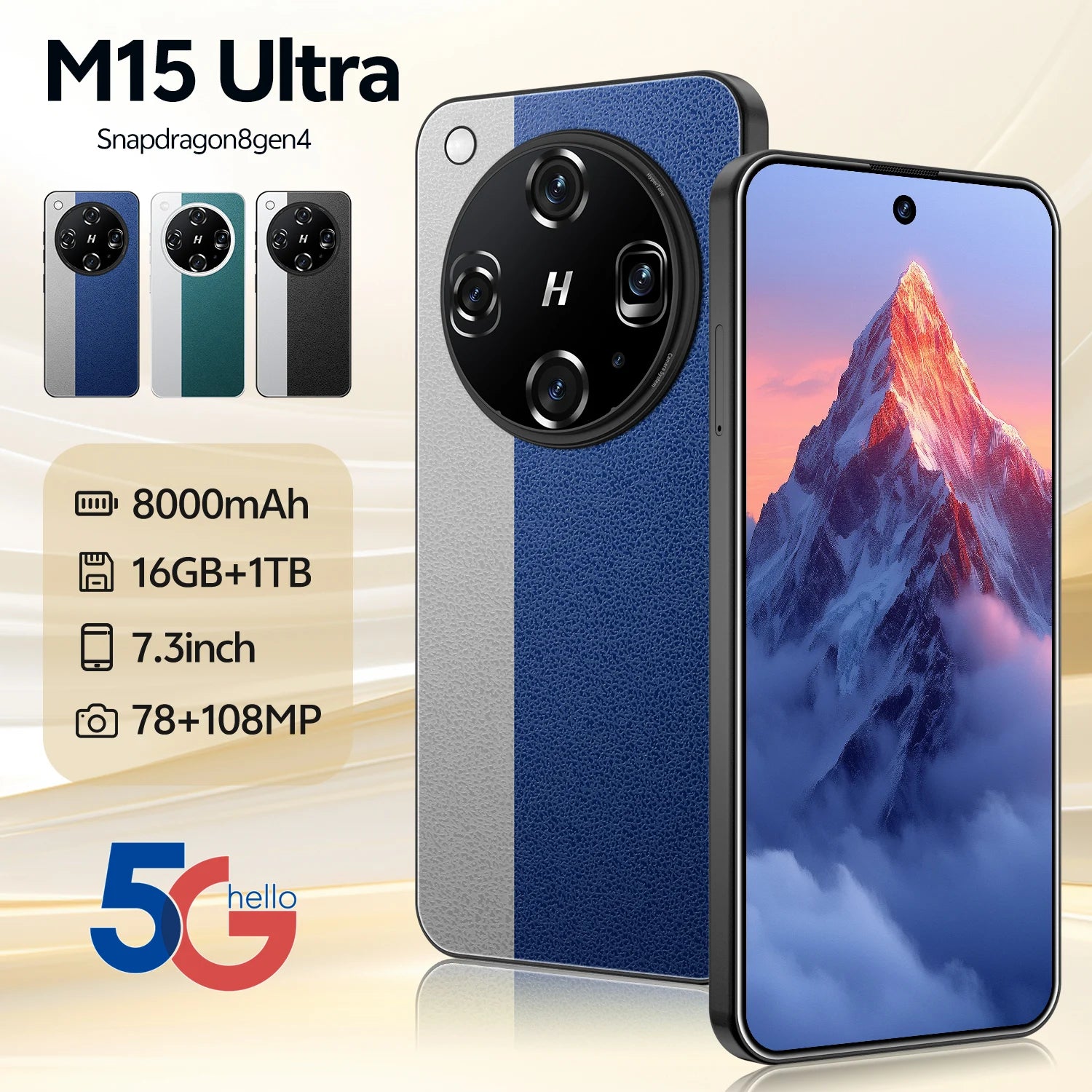 5G Android 15 Smartphone 16GB RAM 1TB 7.3 Inch Display | Tidesmit Tidesmit