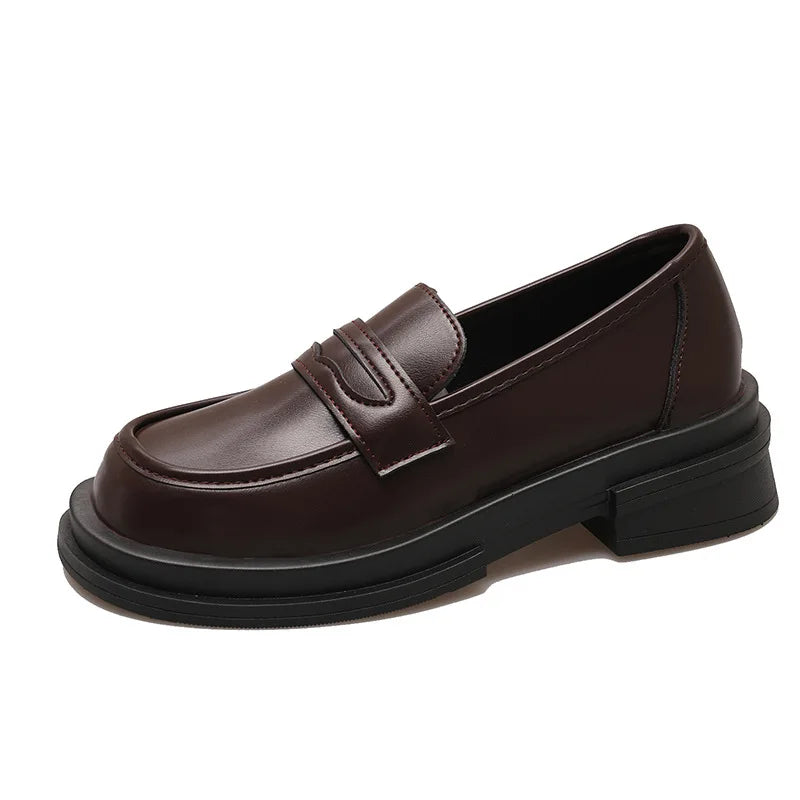 Professional Women's Loafers New British Style Elegant Ballet-Style Flat Small Leather Shoes Soft Peas Light Patent Summer
