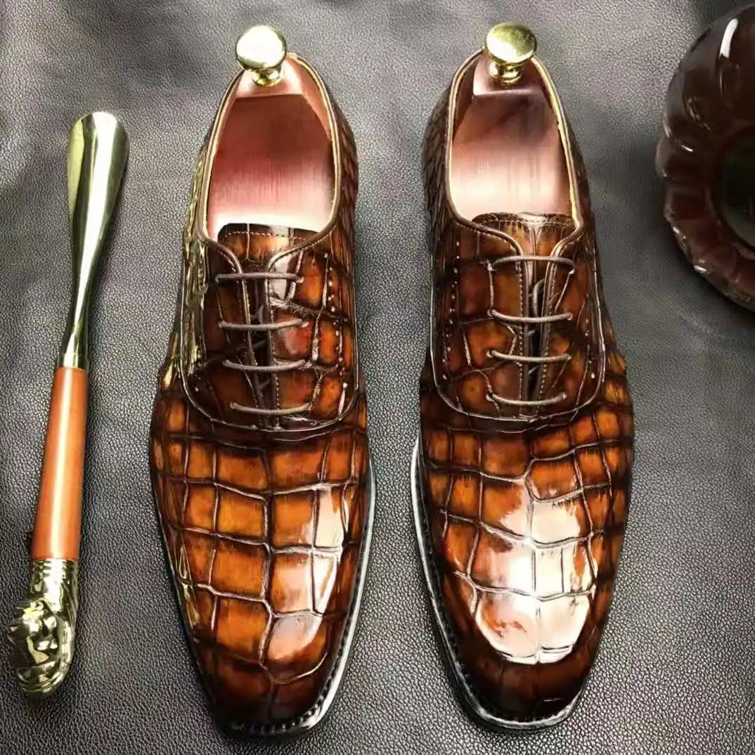 Goodyear Zapatos Para Hombre crocodile Italian Branded Shoes Men alligator Formal Men Shoes Wholesale Alligator Party Shoes Men