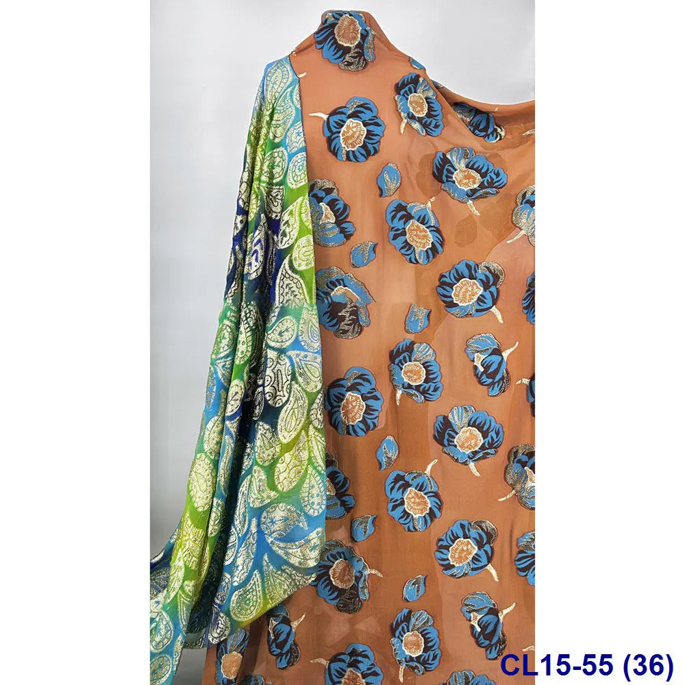 Lisami RTS Luxury Silk Fabric Elegant Multi-Color 3D Metallic Handcut for Dresses Weddings and Curtains
