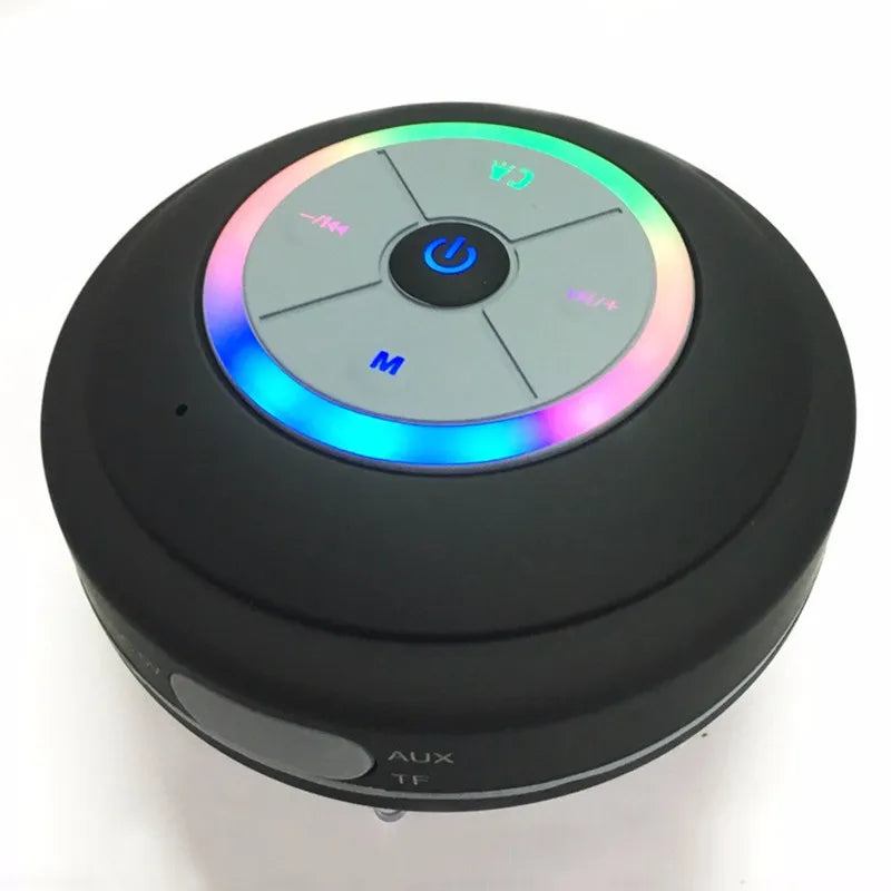Bluetooth Speaker -Q9 Portable Outdoor LED Subwoofer Shower Music Sound Box Wireless Waterproof BT Mobile Speaker With TF/FM/AUX Splashproof