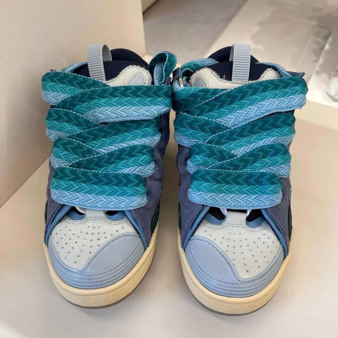 Trends Products 2026 Luxury Fashion Sneakers Color Patchwork Chunky Sole Sneakers Walking Shoes Anti-Slip Cushioning for Men