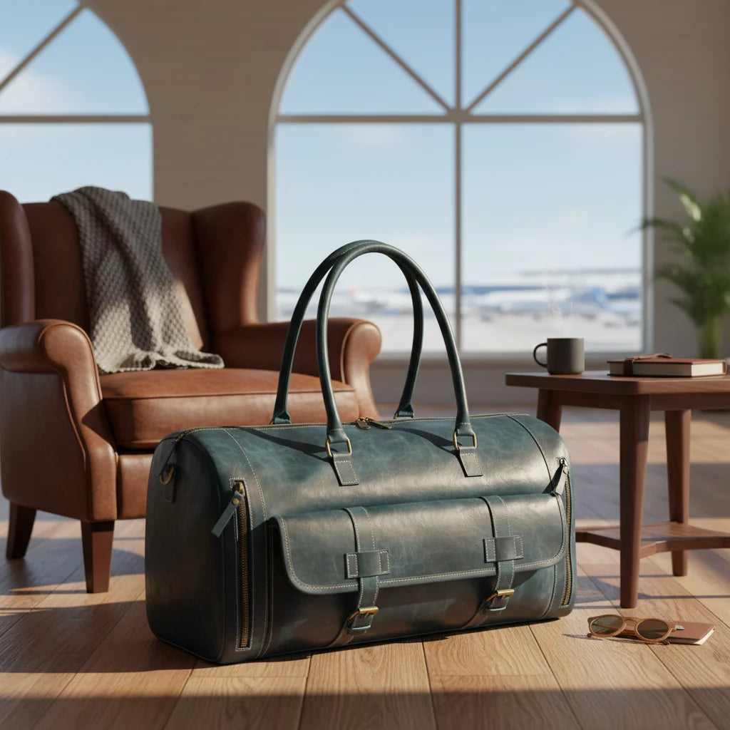2026 New Arrival Duffle Bag Best Quality Water-Resistant Top Full Grain Leather Soft Custom Bulk Low MOQ Custom Logo Travel Bags