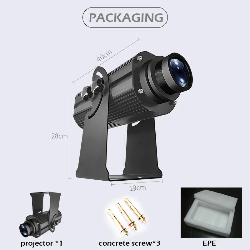 High Power 200W 300W Laser Light Projector ADS Logo Advertising Laser Show Text Customized Gobo Projection for Events