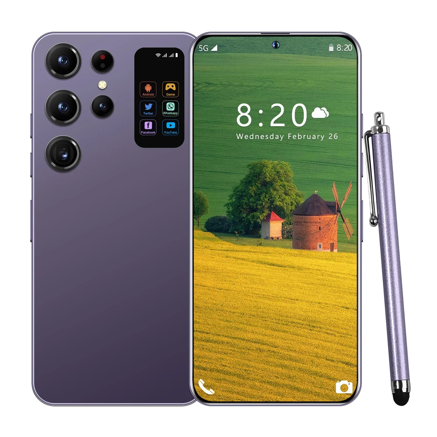 S25 Android 5G Smartphone with 108MP camera and 1TB storage showing sleek mobile design from side profile view