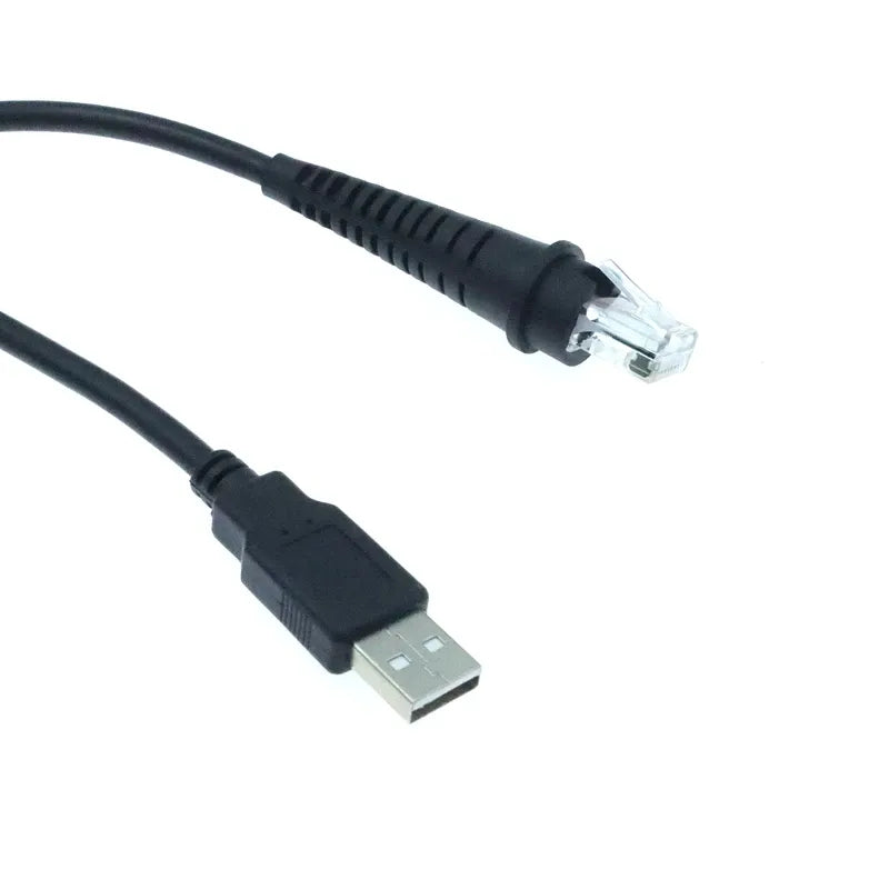 Black USB-A to RJ45 cable ends shown, molded strain relief on both connectors