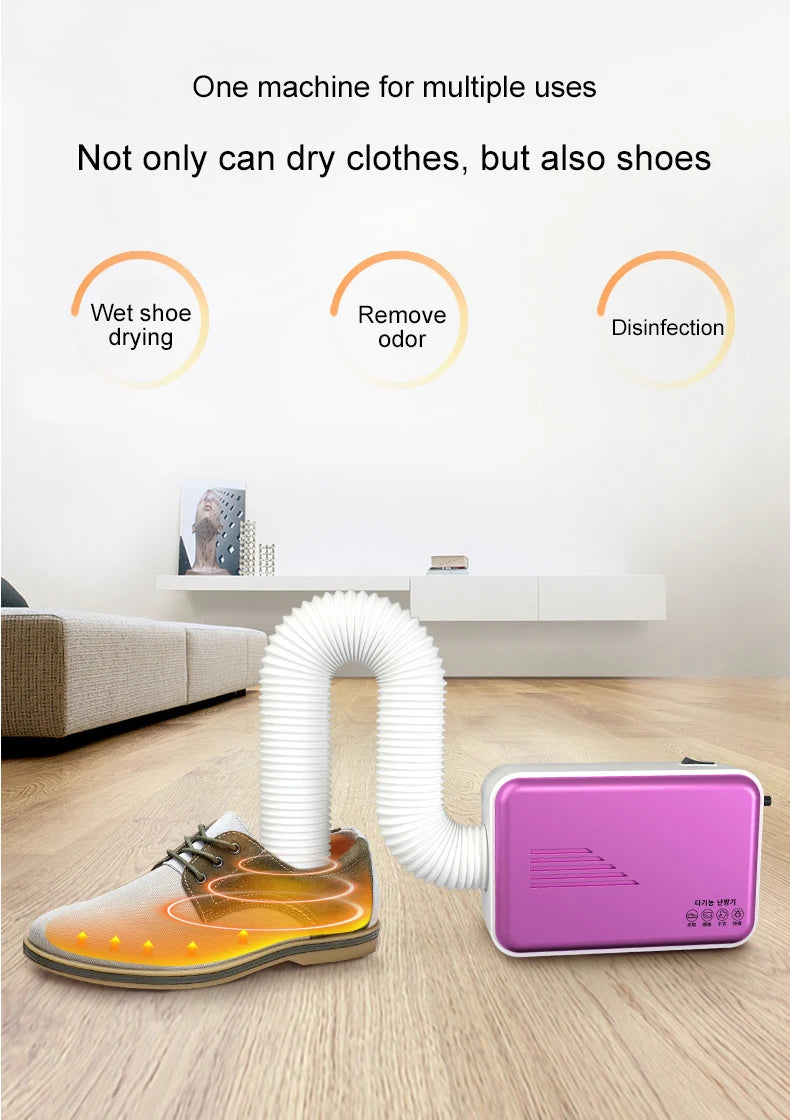 Tidesmit 110V portable electric clothes dryer with multifunctional shoe drying and garment sterilization features.
