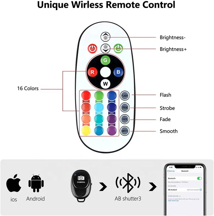 Ring Lights Lamp With Tripod Phone Holder for Photography Tidesmit