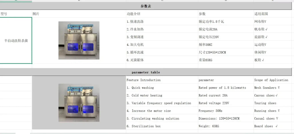 Commercial Shoe Washer and Dryer Combo with Sterilization Box