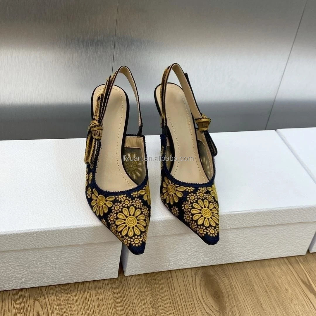 2025 New Design Luxury Branded Arrive Top Quality Famous Brand Factory Wholesale Big Size  High Heels Sandals for Women