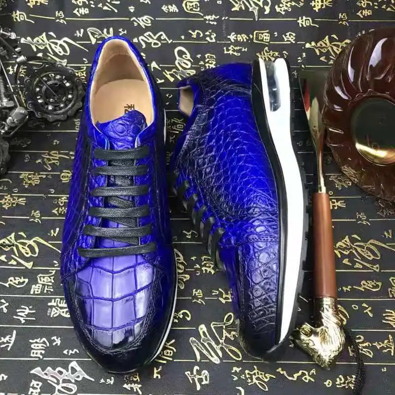 Top Grade Casual Walking Shoes 2026 Genuine Crocodile Skin Sneakers Men Running Shoe Luxury alligator Custom Office Shoes Men