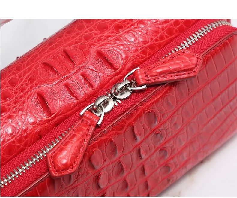 Fashion Designer Genuine Crocodile Leather Women's Small White Handbag Purse Authentic Crocodile Skin Female Flap Shoulder Bag