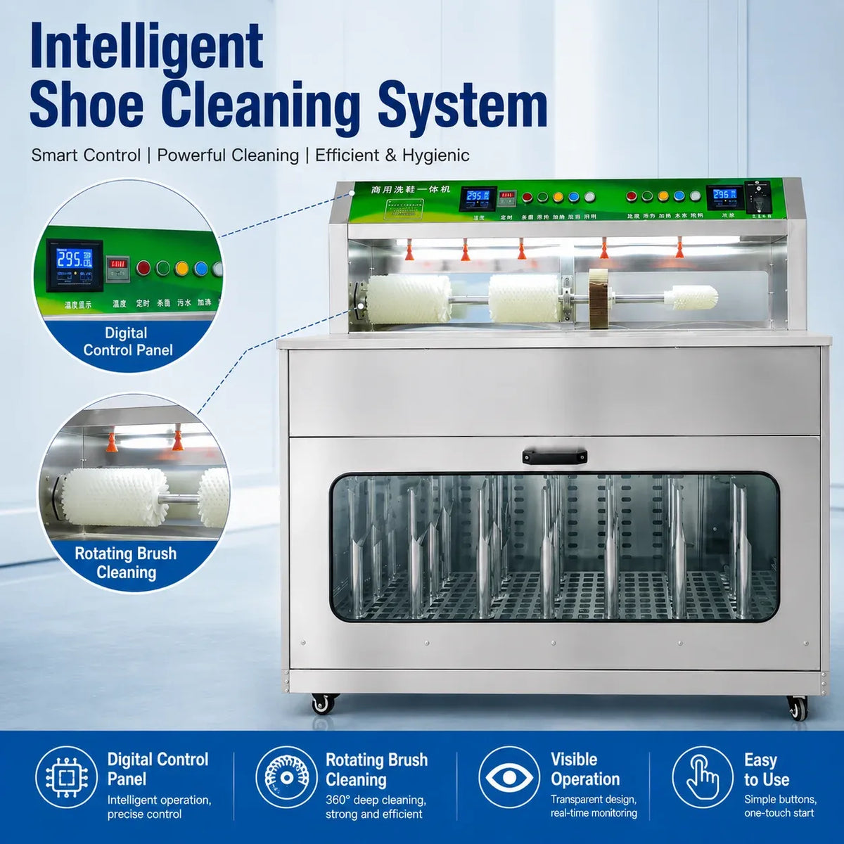 Commercial Shoe Washer and Dryer Stainless Steel Sneaker Cleaner