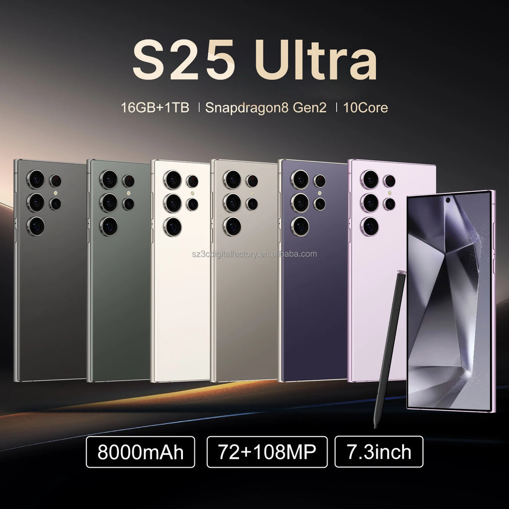 Tidesmit S25 Ultra 5G smartphone with 108MP camera, 16GB RAM, 1TB storage, and deca-core gaming performance.