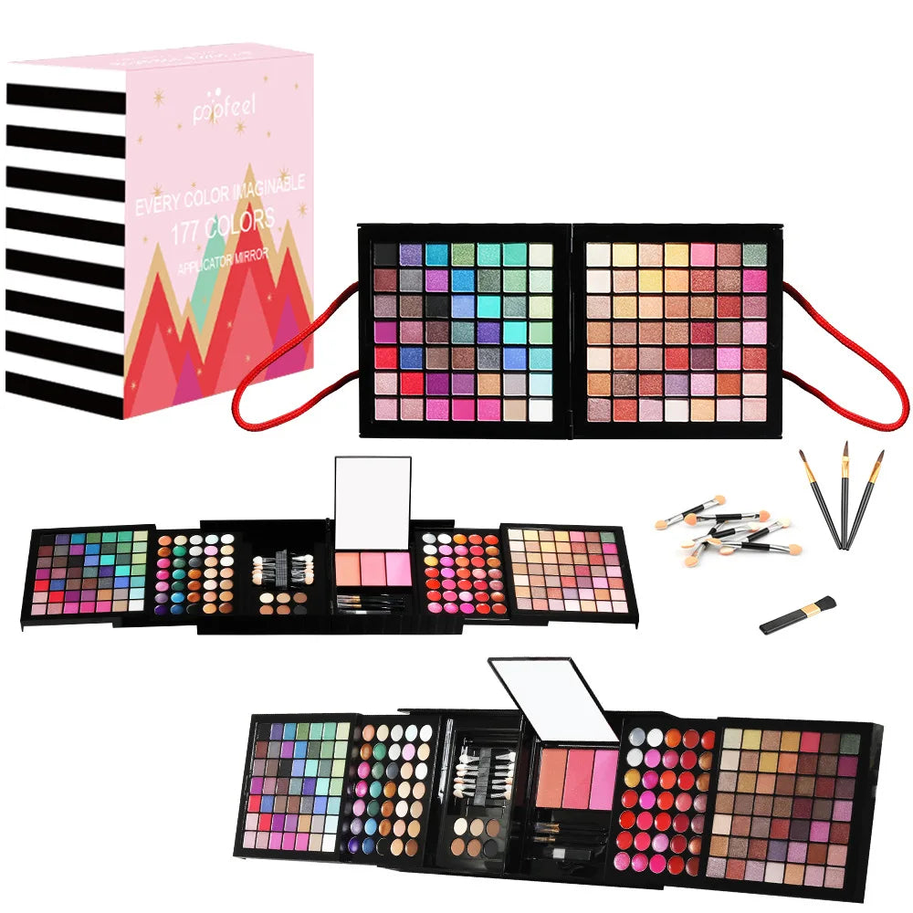 Christmas Gift Box Present Makeup Sets for Holiday POPFEEL 177 Color Eyeshadow Professional Makeup Kit for Beginner ALIBABA Tidesmit