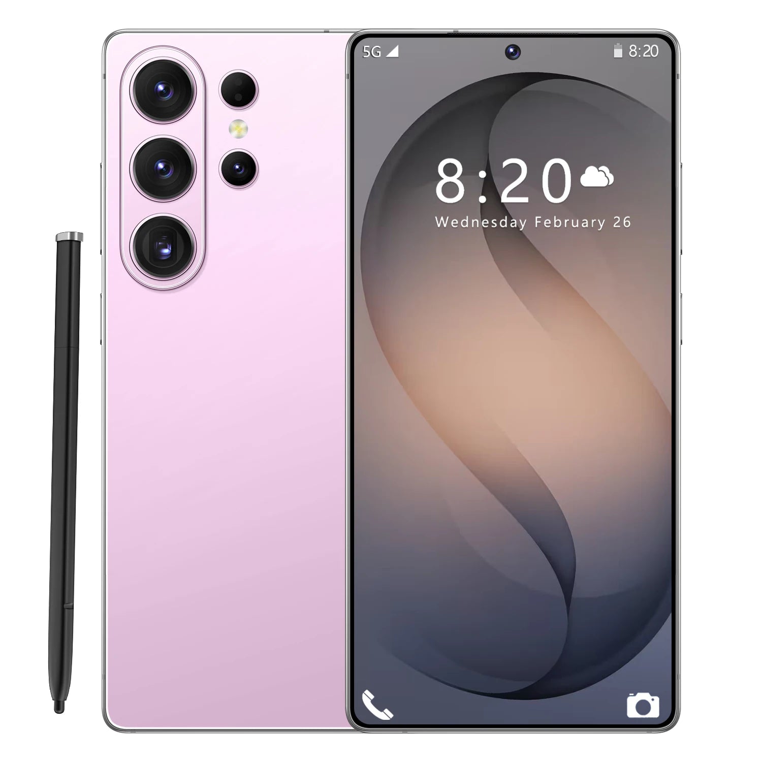 S26 Ultra 5G smartphone with 7.3 inch HD display, 16GB RAM, 1TB storage, and 108MP camera, Android 15 mobile phone