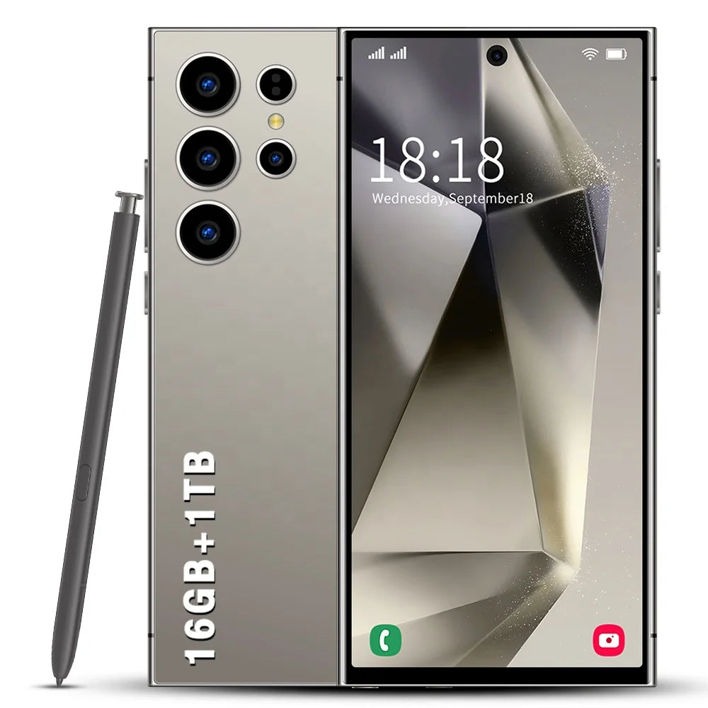 Tidesmit S24 Ultra 7.3 inch 5G smartphone with 16GB RAM 1TB storage Android 14 and 108MP camera global version