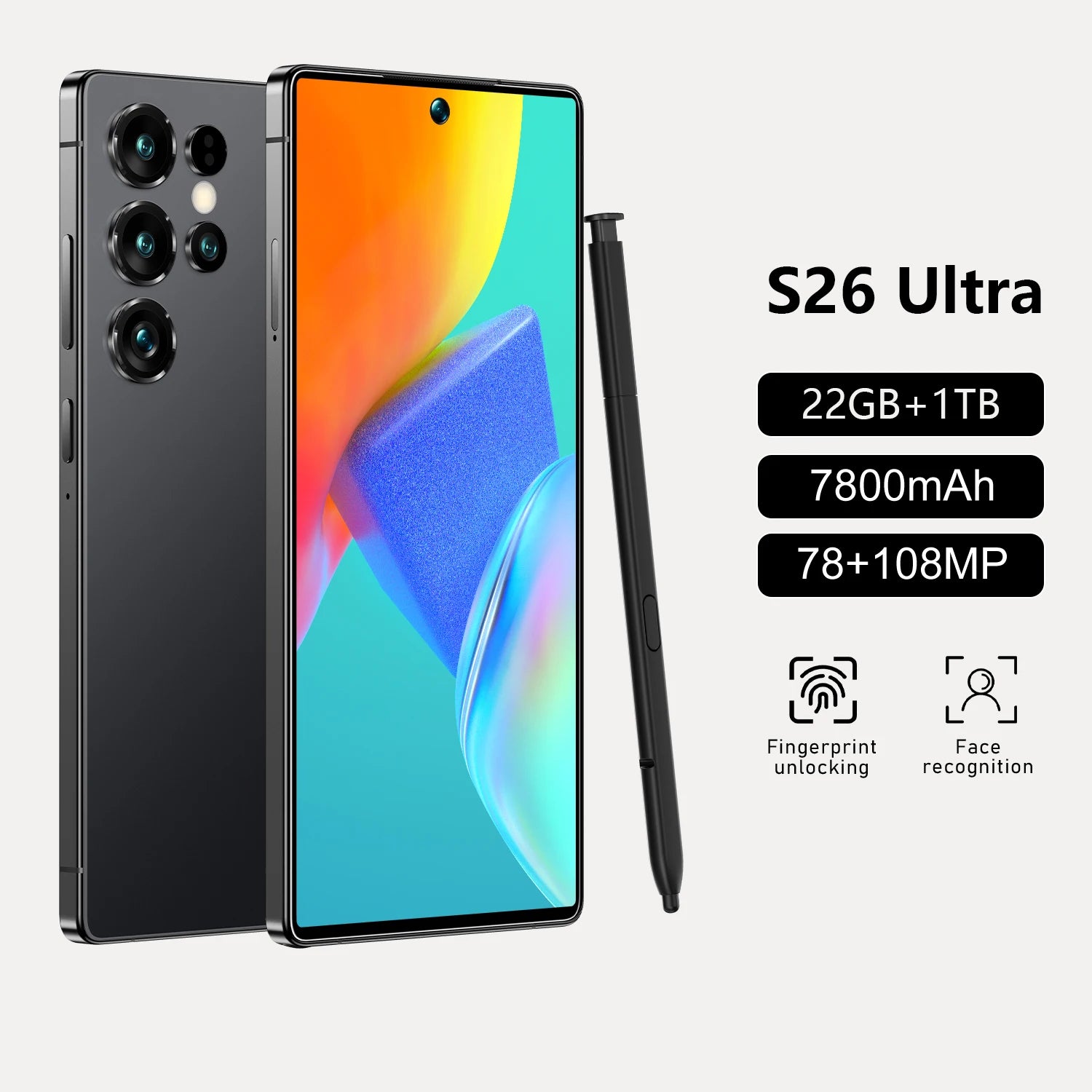 Tidesmit Android 15 5G Smartphone | 1TB Storage & 22GB RAM | 7.3 Inch Black 22GB 1TB Tidesmit