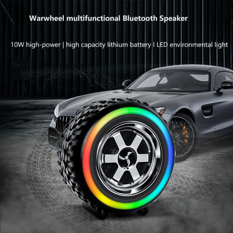 2023 New Tire Sound Outdoor Intelligent Portable Bluetooth Sound Portable Multifunctional Subwoofer Card Mini Speaker My Store