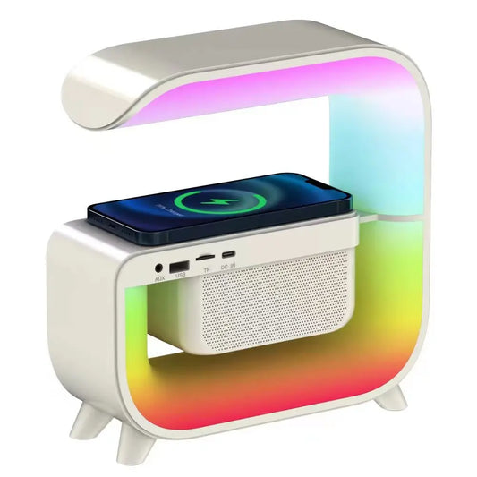 Bluetooth Speaker -BT G3 Mini Speaker Night Light Multi Functional with Alarm Clock Speaker Led Wireless Charger Speakers