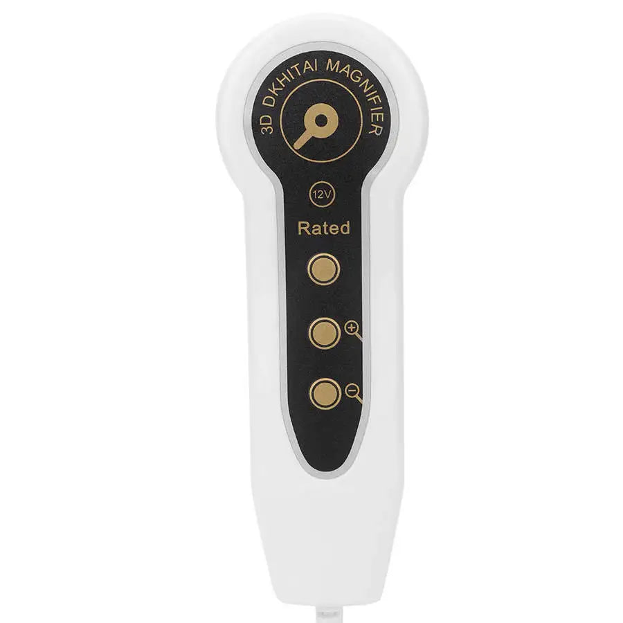 White digital skin and hair follicle analyzer with magnifying lens for professional scalp and skin care testing.